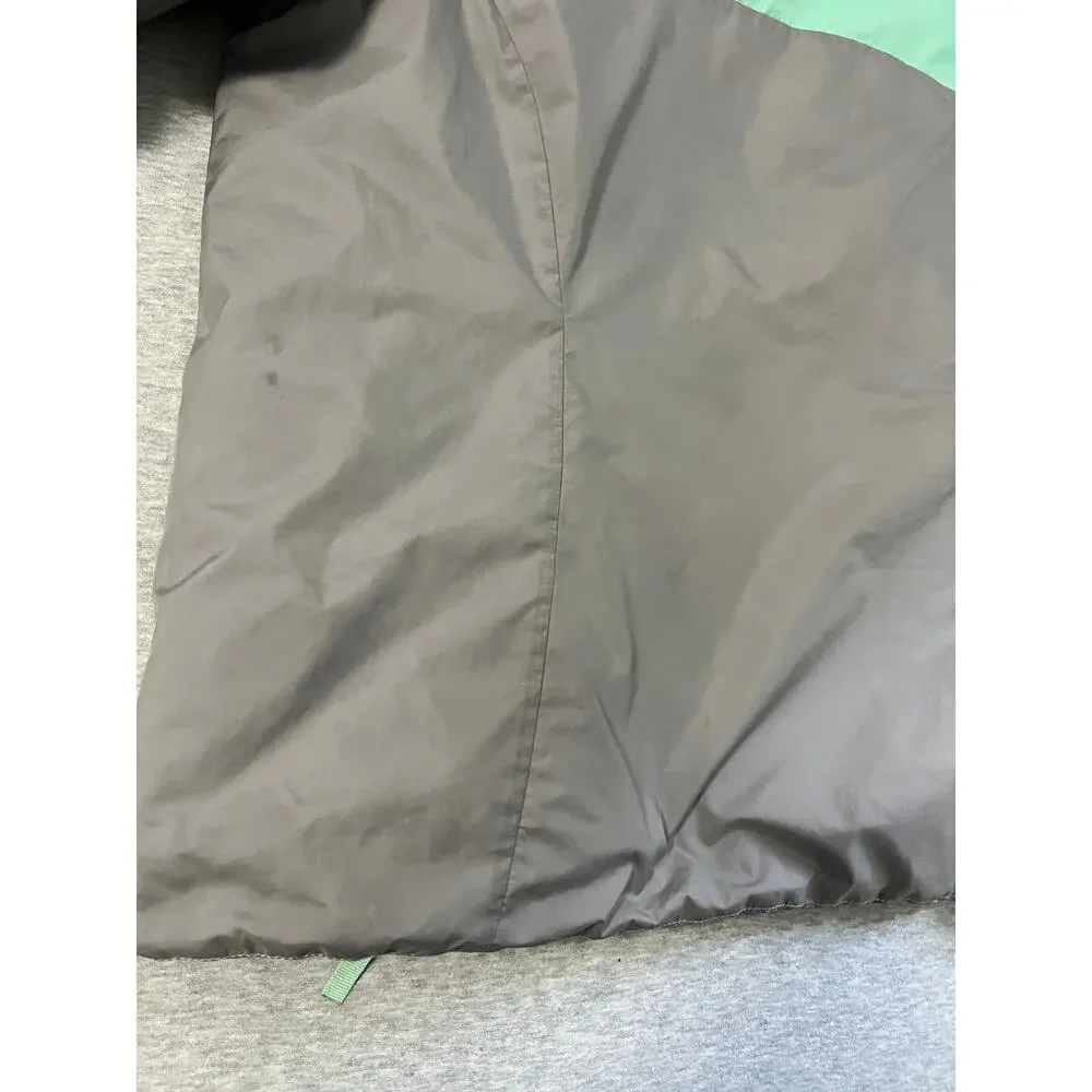North Face Perseus Reversible Jacket Girls L Green Gray Hooded Reversible Fleece